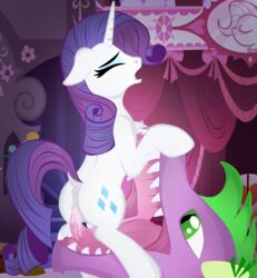 10s 2017 anus bed closed_eyes cunnilingus cutie_mark dock dragon duo equine female feral feral_on_feral friendship_is_magic green_eyes hair heart horn inside larger_male male mammal my_little_pony open_mouth oral purple_hair pussy_juice rarity_(mlp) scalie sex size_difference spike_(mlp) straight unicorn vaginal_penetration virenth