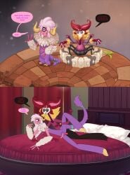 1_eye 2_toes 2boys 2monsters adult_attmoz alternate_version_available anthro anthro_only anthrofied arachnid arm_fur arm_spikes artist_upload attmoz banded_tail bed bedroom bedroom_sex black_legs blank_background celestial_(my_singing_monsters) comic curled_hair curled_horns cyclops dark_sclera dialogue furry gay gay_sex goatee half-closed_eyes horn horns light_face light_hair long_hair long_tail loodvigg looking_at_partner male male/male monster msm mullet multi_arm multi_limb my_singing_monsters no_humans non-human_only on_bed one_eye_half-closed penis pink_arms pink_eyes pink_hair pink_head pink_highlights pink_penis plain_background purple_body purple_fur raised_leg raised_tail red_hair reference_image satyr sex slit solo solo_male sparkles sparkling_body speech_bubble spider sprite sprite_art star star_on_cheek star_sticker tail two_tone_hair white_background white_fur white_hair yaoi yellow_fur