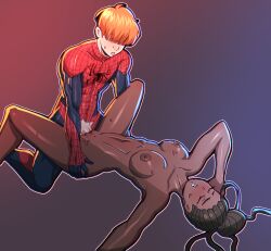 african_female black_female black_hair cheating cheating_girlfriend dark-skinned_female female interracial light-skinned_male male marvel marvel_comics missionary missionary_position naked naked_female nude nude_female red_hair richard_parker_ii sex spider-man spider-man_(series) starling_(marvel) the_impostor tiana_toomes ultimate_spider-man vaginal_penetration vaginal_sex