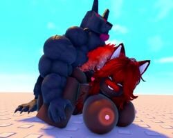 1boy 1girls 3d animated areolae baseplate big_breasts blush breasts cum_inside cum_inside_pussy dark_skinned_female female fox_ears gameplay longer_than_30_seconds male markfapper12 penetration_from_behind pussy red_hair red_tail roblox roblox_game roblox_studio robloxian shorter_than_one_minute sound tagme video werewolf werewolf_(dead_rails) whorblox_adventure zoologist_(terraria)