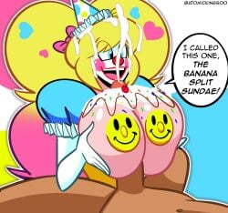 1boy 1girls 2025 alternate_version alternate_version_available artist_name ass atomickingboo banana_split big_ass big_breasts birthday_hat blush blush_stickers blushing_at_partner blushing_female breasts breasts_out cherry chocolate_syrup clothed clothed_female clothed_female_nude_male clothing clown clown_costume clown_girl clown_makeup clown_nose completely_nude completely_nude_male cum cum_in_hair cum_on_breasts cum_on_face dialogue dialogue_bubble duo english english_dialogue english_text female female_focus hairpin hairpins light-skinned_female light_skin male nude nude_male oc original original_character paizuri paizuri_lead_by_female partially_clothed partially_clothed_female party_hat pasties smiley_face speech_bubble sprinkles sundae tan-skinned_male tan_body tan_skin text text_bubble the_besties_(atomickingboo) thick_thighs thighs wendy_wendy whipped_cream whipped_cream_on_breasts wordplay
