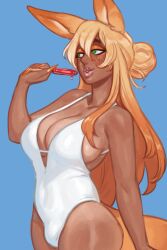 1dickgirl 1futa big_breasts breasts breasts_bigger_than_head bulge bulge_through_clothing bulge_under_clothes cleavage cleavage_cutout creamsicle_(glacierclear) curvaceous curvy curvy_female curvy_figure erection erection_under_clothes erection_under_clothing fox_ears fox_tail foxtrot_(glacierclear) futa_focus futa_only futanari hadmyway huge_breasts kitsune kitsunemimi large_breasts penis swimsuit thick_legs thick_thighs tits_bigger_than_head wide_hips wide_thighs