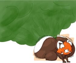 1boy all_fours anthro ass beady_eyes big_ass big_butt brap brown_body brown_fur chikn_nuggit cub digital_drawing_(artwork) digital_media_(artwork) ear_fluff fart fart_cloud fart_fetish farting farts flatulance gassy gassy_ass gassy_male huge_ass huge_butt hyper_ass male male_focus male_only orange_fur red_panda sody_pop_(chikn_nuggit) solo solo_focus solo_male striped_tail white_fur young