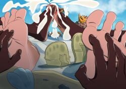 1boy abs beach big_cock buried buried_in_sand crab cum cumshot dark-skinned_male dark_skin feet fire_emblem fire_emblem_heroes foot_fetish footjob footprint_on_sandals helbindi_(fire_emblem) human itachifeet long_toes male_feet male_foot_fetish male_tickling nintendo nipple sand sandals seashell sky solo_male tickling tickling_feet toes veiny_penis