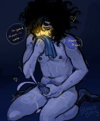 blush bluubbeery body_hair date_everything demon_boy dirty_clothing emo_boy genital_piercing male male_only masturbation panty_sniffing pervert self_harm_scars skips_shadley underwear xxxshadowl0rd420xxx yellow_blush