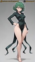 1girls 2025 4k ai ai_assisted ai_generated anime anime_style artist_name barefoot breasts dreamyan_ai feet female full_body green_eyes green_hair hi_res high_quality high_resolution highres one-punch_man patreon pelvic_curtain short_hair shortstack tatsumaki thick_ass thick_thighs thighs toes uncensored white_body white_skin