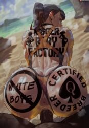 ai_generated anime blacked bnwo dark-skinned_male dark_skin en'en_no_shouboutai enen_no_shouboutai female fire_force interracial maki_oze male oze_maki queen_of_spades raceplay slur tattoo the_n_word