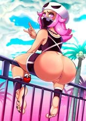 1girls alolan_exeggutor anus ass bare_shoulders big_ass bottomless breasts bubble_ass bubble_butt clitoris dat_ass dragon edit exeggutor eyelashes fat_ass feet female female_only female_team_skull_grunt half-closed_eyes hat holding huge_ass human jewelry large_ass looking_at_viewer looking_back mask nail_polish necklace nintendo outdoors pawg pink_eyes pink_hair plant poke_ball pokemon pokemon_sm presenting pussy rapp_(pokemon) scalie shadman short_hair shorts sitting soles solo_focus sweat team_skull team_skull_grunt team_skull_grunt_(female) thick_ass thick_thighs toe_ring toenail_polish toes wide_hips