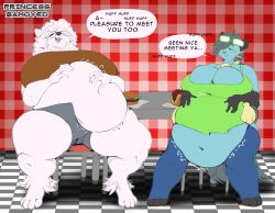 belly big_belly big_breasts breasts cumu dewott female furry pokémon_(species) pokemon pokemon_(species) princesssamoyed stuffed_belly stuffing tagme