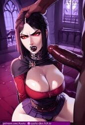 1boy 1girls 2d ahegao_face ai_generated azataai black_lipstick cucked_by_friend cuckold cum_on_nose dark-skinned_male dark_hair dark_penis dark_skin dawnguard eyeshadow female fucked_from_behind fucked_into_submission fucked_senseless fucked_silly glowing_eyes interspecies light-skinned_female light_skin makeup male ntr pale-skinned_female pale_skin passionate penetration_close-up penetration_from_behind penis pov pussy ruined_makeup serana skyrim slit_pupils the_elder_scrolls thrusting_into_pussy vaginal_penetration vampire_girl vampire_girl1boy