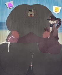 absurd_res armpit_fetish armpit_lick armpit_play balls beach bear belly ben_bigger big_balls big_belly big_nipples big_penis bodily_fluids breast_play breasts brown_bear canid canine cum duo erection ese facial_scar genital_fluids genitals grizzly_bear hi_res huge_balls huge_belly huge_cock huge_nipples hyper hyper_balls hyper_belly hyper_genitalia hyper_penis jadetanuki kama_(zenless_zone_zero) lactating licking male male/male mammal mihoyo milk moobs morbidly_obese musk navel nipples obese outside overweight overweight_male pecjob pecs penis raccoon_dog scar sex size_difference small_dom_big_sub smell smelly sweat tanuki titjob tongue tongue_out ursine vein veiny_balls veiny_penis zenless_zone_zero