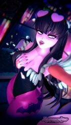1girls 3d alternate_version_available beauty_mark breasts capcom clothed crossover darkstalkers female female_focus fingerless_gloves heart-shaped_eyewear holding_breast iopuerto koikatsu leotard long_fingernails long_hair looking_at_viewer luvvucy morrigan_aensland_(cosplay) pink_body pink_eyes pink_skin revealing_clothes self_upload selfie sfw sharp_teeth shenanigoons sleeves solo solo_female solo_focus sunglasses sunglasses_on_head tagme thick thick_thighs tongue_out wings wings_on_head youtube youtuber