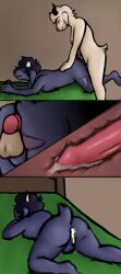 after_sex anal anal_sex anthro anus balls bed bodily_fluids boppidafterdark bovid caprine clenching_sheets closed_eyes comic covering covering_face cum cum_in_ass cum_inside digital_media_(artwork) disembodied_penis drooling duo ear_piercing erection facial_piercing from_behind_position fur furniture futa/futa futa_penetrated futa_penetrating futa_penetrating_futa futa_penetrating_intersex futanari genital_fluids genitals goat grey_body grey_fur hi_res internal intersex intersex/intersex intersex_penetrated intersex_penetrating intersex_penetrating_futa intersex_penetrating_intersex jackie_(nitw) leaking_cum lying male mammal night_in_the_woods nipples nude on_front penetration penile penile_penetration penis penis_in_ass piercing rose_(rosethegoat) saliva sex simple_background trans_woman transfem translucent white_body white_fur x-ray_view