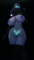 1girls 2023 3d alien alien_girl athletic athletic_female big_breasts bioware body_writing bottomless breasts busty electronic_arts female female_only glowing glowing_markings guidugalle guimontag helmet huge_breasts keyd10iori large_breasts looking_at_viewer mass_effect nipples nude purple_skin pussy quarian solo solo_female tali'zorah_nar_rayya text thick_thighs visor wide_hips writing_on_body
