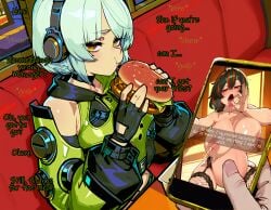 1girls absurd_res absurdres ai_assisted ai_generated anby_demara asking_for_it asking_for_sex ass bangs bare_shoulders big big_ass big_breasts black_gloves black_hair black_skirt blowjob_gesture breasts bust busty chest cleavage comic couch cute dialog dialogue eating fellatio_gesture2girls female female_focus first_person_view fishnet_legwear fishnet_stockings garter_belt garter_straps gloves grey_hair hamburger headphones horny horny_female implied_oral indoors lactating lactating_nipples lactation lingerie lingerie_only looking_at_viewer milk multicolored_hair oral_gesture original pale_skinned_female phone phone_screen pleated_skirt police police_officer policewoman ponytail pov pregnant pregnant_belly pregnant_female presenting red_eyes red_hair sandcrop selfie selfie_pose short_hair snapchat_sexting solo solo_female stockings streaked_hair suggestive suggestive_gesture suggestive_look suggestive_pose talking_to_partner talking_to_viewer thick thick_thighs tongue tongue_out two-tone_hair white_hair white_shirt wise_(zenless_zone_zero) yellow_eyes zenless_zone_zero zhu_yuan