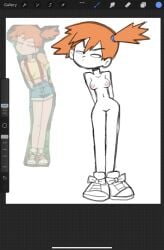 1girls 2025 areolae breasts female female_focus female_only game_freak hair human kasumi_(pokemon) nastrovert nintendo nipples nude nude_female orange_hair pokemon pokemon_(anime) pokemon_(classic_anime) pussy screenshot_redraw shoes solo solo_female solo_focus vagina