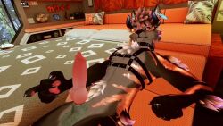 cum_on_camera furry knotted_penis male masturbation peeing penis solo_male stripping tagme video vrchat