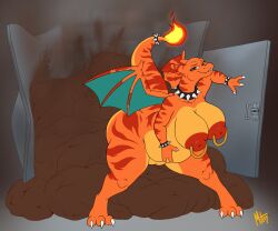1girls 2024 2d 2d_(artwork) 2d_artwork anthro areolae belly big_belly black_eyes breast_piercing breasts charizard chubby chubby_female claws color commission dragon female female_charizard female_dragon furry furry_female game_freak generation_1_pokemon hyper_feces hyper_scat large_breasts mitsymarcella nasty nintendo nipples orange_skin piercings pokemon pokemon_(species) pooping pooping_on_floor punk punk_girl raised_tail scalie scalie_female scat shitting smelly smile smug stinky tail thick_thighs thighs video_games wide_hips wings