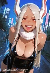 1girls abs ai_assisted ai_generated areola ass big_ass big_breast big_breasts big_thighs breasts bunny_ears bunny_girl dark-skinned_female dark_skin dialogue elvoryn english_text eye_contact female gigantic_ass gigantic_breasts gigantic_thighs hips huge_ass huge_thighs looking_at_viewer mirko miruko muscular muscular_arms muscular_female my_hero_academia nipple nipples nude peace_sign pussy rabbit_ears rabbit_girl red_eyes rumi_usagiyama solo solo_female standing text thick_thighs thigh white_hair wide_hips