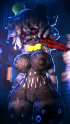 1girls 3d 3d_(artwork) 9:16 black_body breasts breasts_out dream fap_nights_at_frenni's fazclaire's_nightclub female female_focus female_only five_nights_at_freddy's five_nights_at_freddy's_4 fnaf fnaf_4 huge_thighs night nightmare_(fnaf) nipples nude nude_female phynitron pussy red_eyes scottgames smile solo source_filmmaker_(artwork) standing thick_thighs type_0 type_0_(cryptiacurves)