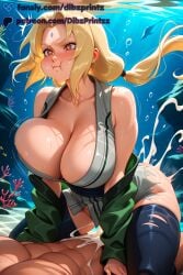 1boy 1girls :t ai ai_assisted ai_generated anime artist_name bare_shoulders blonde_hair blush bouncing_breasts breasts brown_eyes cleavage clothed_female_nude_male clothed_sex collarbone cowgirl_position cum cum_in_pussy cum_overflow dibzprintz facial_mark fansly female fish forehead_mark grey_kimono heart heart-shaped_pupils hi_res high_quality high_resolution highres huge_breasts japanese_clothes kimono large_breasts long_hair male mature_female naruto naruto_(classic) naruto_(series) naruto_shippuden naruto_shippuuden nude patreon_username pout pussy sex solo_focus straddling straight sweat symbol-shaped_pupils thighhighs torn_clothes tsunade twintails unaligned_breasts underwater watermark