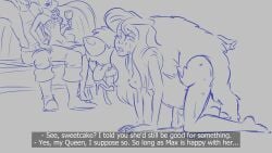16:9 2boys 2girls all_fours ambiguous_penetration ariel bad_end blargsnarf canid canine canis degradation disney doggy_style domestic_dog english_text female female_human feral from_behind_position group herding_dog hi_res human human_on_feral interspecies male male/female mammal max_(the_little_mermaid) old_english_sheepdog pastoral_dog penetration prince_eric questionable_consent sex shaggy_fur sheepdog sketch text the_little_mermaid the_little_mermaid_(1989_film) ursula_(the_little_mermaid) voyeur widescreen zoophilia