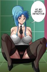 blue_hair botan breasts female guyvanity large_breasts long_hair smile yu_yu_hakusho