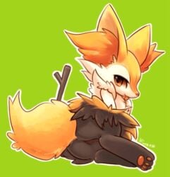 anthro ass braixen female fluffy fur generation_6_pokemon genitals hi_res looking_at_viewer nintendo nude pokemon pokemon_(species) pussy rag._(artist) simple_background solo tail third-party_edit tongue tongue_out