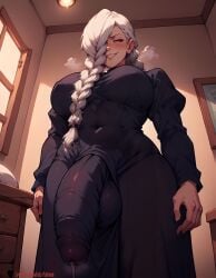 1futa absurd_res ai_generated black_dress breasts bulge bulge_through_clothing cum cum_through_clothes cumming_through_clothing curvy curvy_figure dickgirl dickgirl/female ejaculation enormous_penis female from_below futa_only futadom futanari high_resolution highres huge_balls huge_breasts huge_cock jujutsu_kaisen large_penis lewdcreationsfuta looking_at_viewer mature mature_female mature_woman mei_mei_(jujutsu_kaisen) penis penis_out precum precum_drip precum_on_penis precum_string sexually_suggestive smirk solo solo_female solo_focus tagme thick thick_legs thick_thighs thighs veiny veiny_penis white_hair