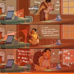 animal_crossing anthro anthro_penetrated athletic athletic_male bbc biped canid canine canis dialogue domestic_dog duo erection exclamation_point female female_penetrated fur genitals hi_res human human_on_anthro human_penetrating human_penetrating_anthro interspecies isabelle_(animal_crossing) male male/female male_penetrating male_penetrating_female mammal muscular muscular_male nintendo noah_(artist) nude nude_anthro nude_female nude_human nude_male penetration penile penile_penetration penis pussy sex standing standing_sex tom_nook vaginal_penetration vulva yellow_body yellow_fur