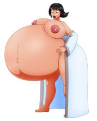 1girls ashi_(samurai_jack) asian asian_female big_breasts breasts daughters_of_aku elek-tronikz female heroine lactation legs milk nipples pregnant ready_to_pop samurai_jack short_hair solo solo_female thin_female what