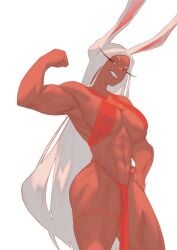 1girls abs bare_arms bare_legs bare_shoulders bare_thighs big_breasts bunny_ears bunny_girl clothed clothing color dark-skinned_female dark_skin female female_focus female_only fit_female hi_res large_breasts long_hair looking_at_viewer miruko muscles muscular muscular_arms muscular_female muscular_legs muscular_thighs my_hero_academia red_eyes rumi_usagiyama solo solo_female tagme thick_thighs white_hair yknivel