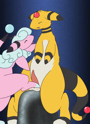 ambiguous_gender ampharos ballbusting cock_and_ball_torture male male/ambiguous mareep nintendo penis pokemon pokemon_(species) unknown_artist video_games