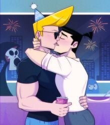 bloo cartoon_network crossover foster's_home_for_imaginary_friends gay gay_couple grim_(billy_and_mandy) johnny_bravo johnny_bravo_(series) samurai_jack samurai_jack_(character) the_grim_adventures_of_billy_and_mandy wetwasabi