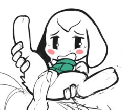 blush_sticker cave_story faceless_male female fur lagomorph male mammal mimiga notepaddy open_mouth penis rubbing size_difference smaller_female straight sweat testicles toroko white_fur