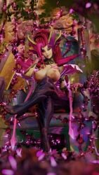 1girls 3d breasts breasts_out crossed_legs female female_only humanoid leaf league_of_legends light-skinned_female light_skin looking_at_viewer otaviox6 outdoors plant plant_girl red_hair riot_games sitting smirk solo thorns vine_whip vines zyra