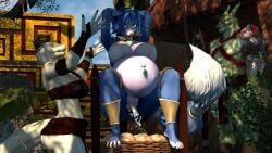 16:9 3d_(artwork) 4_toes 5_fingers anklet anthro armor arms_tied ass bandage bandaged_hand basket belly big_belly big_breasts big_butt black_sclera blue_body blue_fur blue_hair bodily_fluids bondage bondage boots bottomwear bound bra bracelet bracers breasts canid canine circlet claws clothed clothed_anthro clothed_female clothed_male clothing container day digital_media_(artwork) egg egg_from_pussy feet female fingers footwear forest fox fur furgonomics gauntlets genital_fluids genitals gloves gold_(metal) gold_jewelry green_body green_eyes green_scales group hair handwear hi_res holding_melee_weapon holding_object holding_polearm holding_spear holding_weapon horn huge_belly jewelry jungle kneeling krystal_(star_fox) legs_tied lizard lizard_(petruz) loincloth looking_pleasured male mammal markings melee_weapon multicolored_body multicolored_fur muscular muscular_anthro muscular_male navel navel_piercing nintendo nipple_piercing nipples nude nude_anthro nude_female open_mouth oviposition pauldron piercing plant polearm pregnant pregnant_anthro pregnant_female priest pussy raised_arms reptile restraints ritual rope rope_bondage scales scalie sharpclaw_(star_fox) shoes shrub source_filmmaker_(artwork) spear star_fox tattoo teal_eyes tent thevestige thick_thighs toes tongue tongue_out tree tribal tribal_markings tribal_tattoo trio underwear vaginal_fluids warfare_krystal weapon white_body white_fur white_scales widescreen