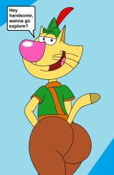 ass_focus big_butt brown_pants heavymetalrules male_only nature_cat non-human toony uniform