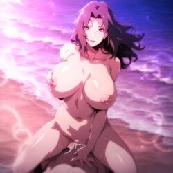 1boy 1girls ai_generated beach big_breasts black_hair cleavage completely_nude cowgirl_position cum cum_in_pussy cum_inside dogvahkiin dusk faceless_male female female_focus hi_res kurenai_yuhi light-skinned_female light_skin lipstick makeup male mature mature_female milf moaning nai_diffusion naruto naruto_(classic) naruto_(series) naruto_shippuden nude pale-skinned_female pale_skin partial_male penetration penis pov pubic_hair pussy red_eyes riding riding_penis seaside sex shore sweat sweatdrop uncensored vaginal_penetration vaginal_sex wavy_hair white_skin yuuhi_kurenai