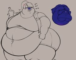 bbw big_ass big_breasts blueberry_inflation breasts bubble_butt female furry huge_ass huge_breasts inflation norcesaki overweight ssbbw thick_thighs wide_hips