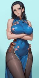 ai_generated china_dress chinese_clothes cici_wallpaper dress female female_only nico_robin one_piece