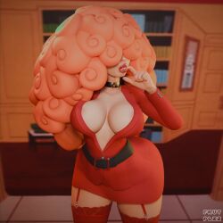 artist breasts frutplzz garter_belt lia3d miss_bellum pinup powerpuff_girls sara_bellum secretary short_skirt