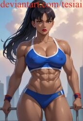 abs ai_generated ass big_ass big_breasts breasts crime_syndicate dc dc_comics justice_league:_crisis_on_two_earths mary_batson muscular muscular_female superwoman superwoman_(mary_batson) tesiai thick_thighs thunder_thighs wide_hips