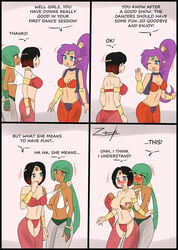 3girls crossover emerald_sustrai female female_only multiple_girls ruby_rose rwby shantae shantae_(character) smooth_skin yuri zronku