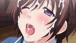 animated animated ass censored cum female hypnosis kyonyuu_reijou_mc_gakuen mind_control panties penetration school_uniform sex