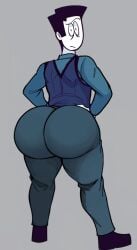 1boy 2d 2d_(artwork) ai_generated alternate_ass_size ass big_ass big_butt black_footwear black_shoes blue_bottomwear blue_clothing blue_pants blue_shirt blue_topwear bottom_heavy bottomwear bubble_ass bubble_butt bulletproof_vest caked_up civitai clothed clothed_male clothing deputy digital_media_(artwork) edit fat_ass fat_butt footwear fully_clothed hands_on_hips huge_ass huge_butt jack_(spookymonth) long_sleeves male male_focus male_only officer pants police police_officer policeman shirt shoes solo solo_focus solo_male spiky_hair spooky_month sr_pelo standing thick_ass thick_butt thick_thighs thighs toony topwear unibrow vest