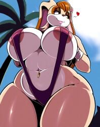 1girls ai_generated anthro areolae beach big_breasts bikini female furry huge_breasts large_breasts mature_female milf mommy mullon nipples novelai rabbit rabbit_ears rabbit_girl rabbit_humanoid sega sonic_(series) sonic_the_hedgehog_(series) vanilla_the_rabbit voluptuous voluptuous_female