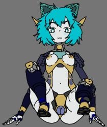 blue_eyes blue_hair cat_ears colored_nipples colored_pussy d31_(character) digital_drawing_(artwork) grey_skin machine pogchampion019 robot runa runa_(vrchat) showing_off showing_pussy tagme