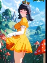 1girls ai_assisted ai_generated animated anime_style anus ass ass_focus bending_over bent_over black_hair blush breasts cameltoe castle clouds crown day dress dress_lift earrings eyebrows_visible_through_hair eyeshadow fair-skinned_female female field gloves grass high_quality high_resolution highres light-skinned_female logo longer_than_30_seconds looking_at_viewer looking_back looking_back_at_viewer low-angle_view mario_(series) mature_female mature_woman mayethikayian_(species)_(the_legendary_tauran'creima) mushroom naughty_face naughty_smile nintendo no_voice_acting orange_eyes original original_character outside pale-skinned_female panties partly_clothed princess_daisy_(cosplay) pussy sacredcourage seductive seductive_eyes seductive_look seductive_pose seductive_smile self_upload serenity_addlebeen_(the_legendary_tauran'creima) shadowrealmarts shaking_ass short_hair sideboob smiling_at_viewer solo_female stable_diffusion standing super_mario_bros. talking_to_viewer the_legendary_tauran'creima twerking underwear video voluptuous_female