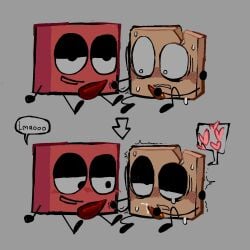 2boys battle_for_bfb battle_for_dream_island bfb bfdi blocky_(bfdi) blush blushing_profusely colored_penis heart jerking male male_only masturbation object_shows sweat woody_(bfdi)